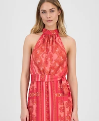 Anne Klein Women's Printed Halter-Neck Maxi Dress