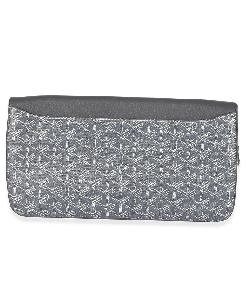 Pre-Owned Goyard Grey Goyardine Canvas Sainte Marie Soft Clutch
