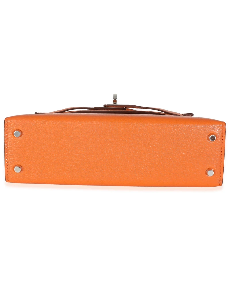 Pre-Owned Hermes Feu Terre Battue Verso Mysore Chevre Sellier Mini Kelly 20 Ii Phw