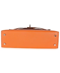 Pre-Owned Hermes Feu Terre Battue Verso Mysore Chevre Sellier Mini Kelly 20 Ii Phw