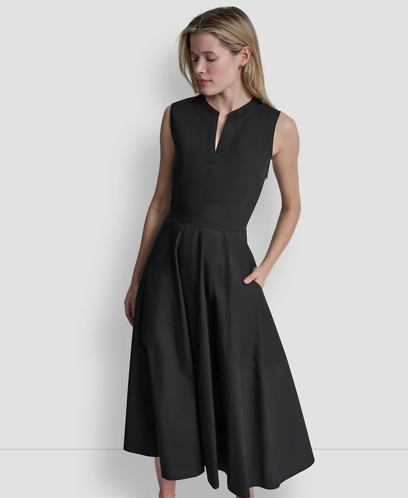 Dkny Jeans Women's Sleeveless V-Neck Midi Dress