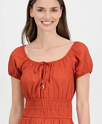 Anne Klein Women's Square-Neck Smocked Tiered Midi Dress