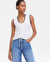 On 34th Women's Ruched V-Neck Tie-Hem Tank, Macy's Exclusive