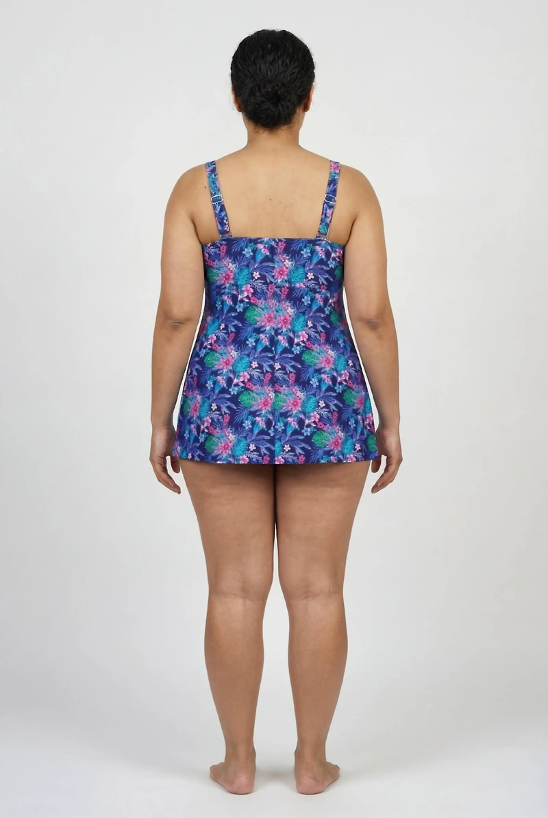 Swimsuits for All Women's Twist Front V-Neck Swimdress