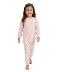 Motette Baby Girls Peony Stripe Lounger Bamboo Sweatsuit