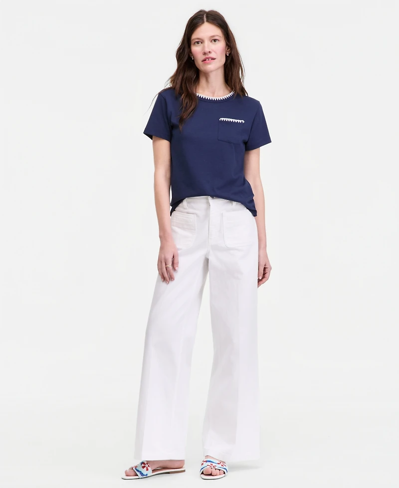 On 34th Women's Blanket-Stitch Pocket T-Shirt, Macy's Exclusive