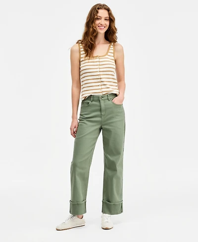On 34th Women's High-Rise Cuffed Wide-Leg Ankle Pants, Macy's Exclusive