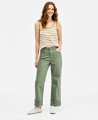 On 34th Women's High-Rise Cuffed Wide-Leg Ankle Pants, Macy's Exclusive