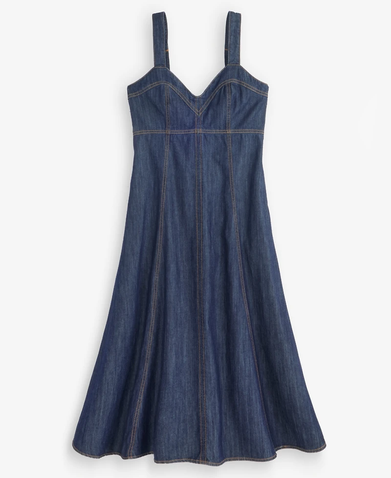 On 34th Women's Denim Sweetheart-Neck Midi Dress, Exclusively at Macy's