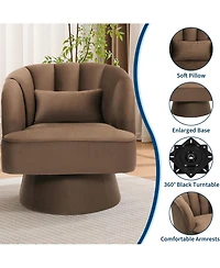gaomon Swivel Barrel Accent Chair Velvet