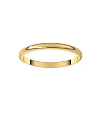 Curata Jewelry Solid 18k Yellow Gold Half Round Wedding Band Ring