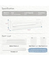 Yigii Floating Shelves Wall Wood Bookshelf Nursery Organizer Set 3