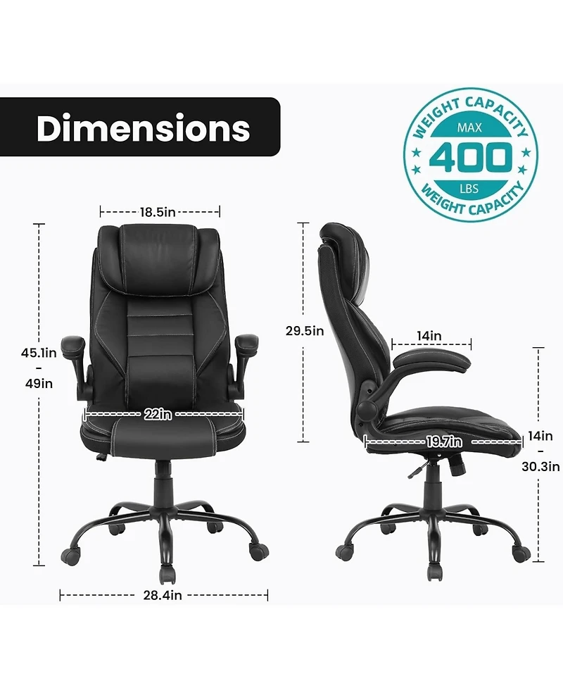 gaomon Big and Tall Executive Office Chair 400lbs for Heavy People,Ergonomic Computer Desk Chair with Lumbar Support and Adjustable Headrest
