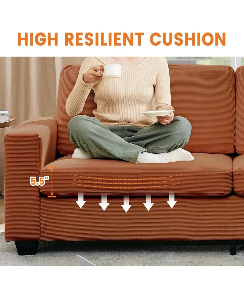 gaomon Modern Oversized Corduroy Sofa