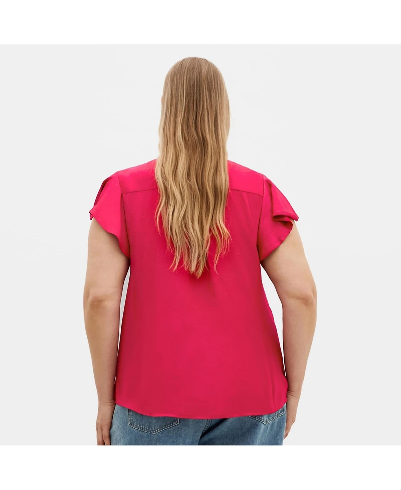 City Chic Women's Plus Drama Queen Short Sleeve Shirt