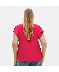 City Chic Women's Plus Drama Queen Short Sleeve Shirt