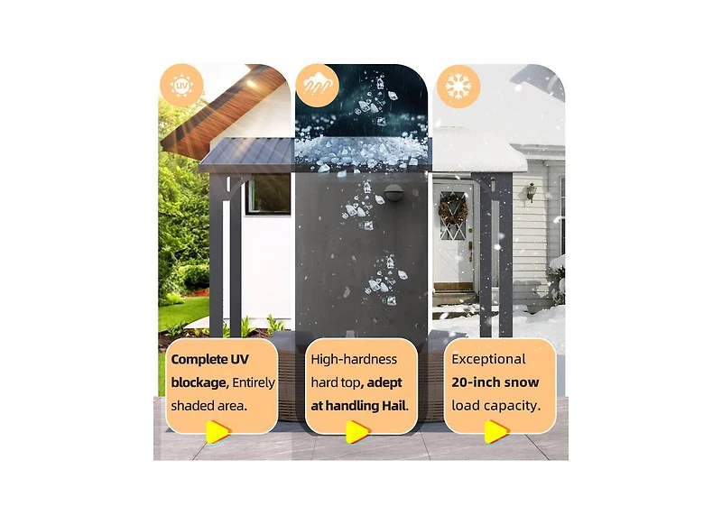 Aecojoy 20' x 10' Hardtop Gazebo Outdoor Pergola Lean to Metal Pergolas