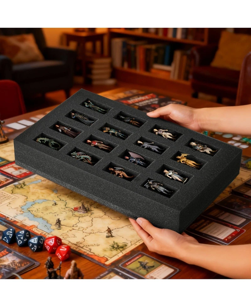 Mecale Miniature Figure Storage Bag Fits 16 Infantry Minis with Foam Insert and Shoulder Strap