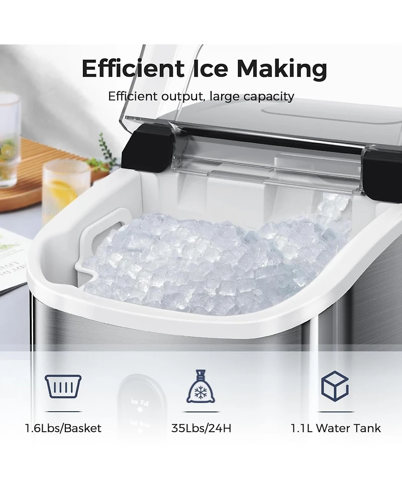 Antarctic Star Portable Nugget Ice Maker with Carry Handle, 35 lbs. Capacity
