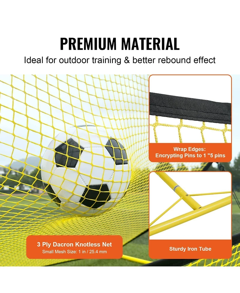 Mecale 71 x 40 Inch 2-in-1 Soccer Rebounder Net with Carry Bag