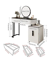 Rainsken Modern Vanity Table with Mirror and Lights