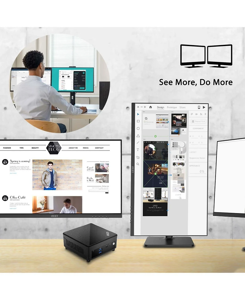 Msi Cubi 5 Mini Desktop Intel Core i7 32GB Ram Intel Iris Xe Graphics 2TB Ssd Storage Windows 11 Pro