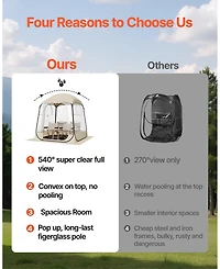 Mecale 63 x 63 Inch Pop-Up Sports Bubble Tent for 2–4 People with Floor Mat and Cover