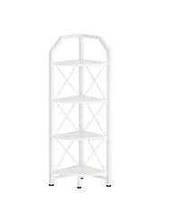 Yigii Corner Shelf Industrial Storage Stand Bookcase Plant Display Rustic