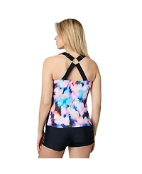 Free Country Women's Shirred Front Tankini Top