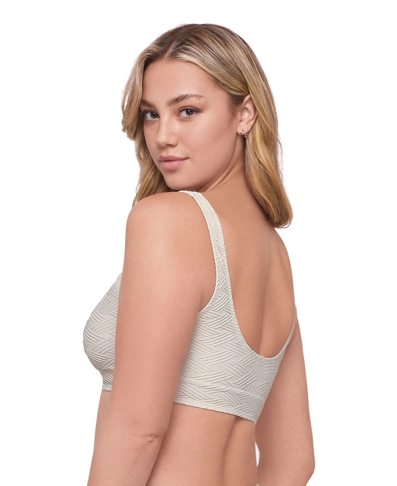 S3 Apparel Women's Supportive Novelty Banded Cinch Front Bikini Swimsuit Top