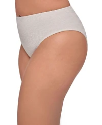 S3 Apparel Women's Smoothing Novelty High Leg Rise Bikini Swimsuit Bottoms - Coquette Basket Weave