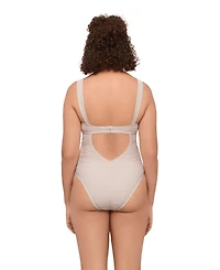 S3 Apparel Women's Sculpting Novelty Sweetheart U-Wire One-Piece Swimsuit - Coquette Basket Weave