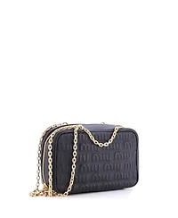Pre-Owned Miu Miu Medium Softy Chain Camera Bag Logo Embossed Leather