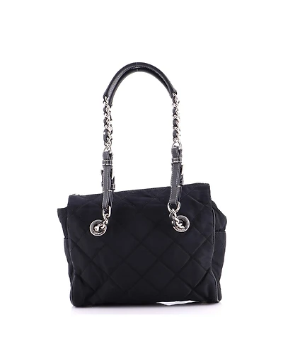 Pre-Owned Prada Medium Convertible Chain Tote Quilted Tessuto