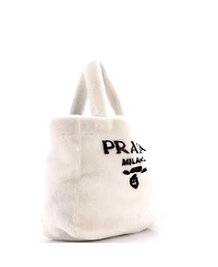 Pre-Owned Prada Medium Logo Tote Shearling
