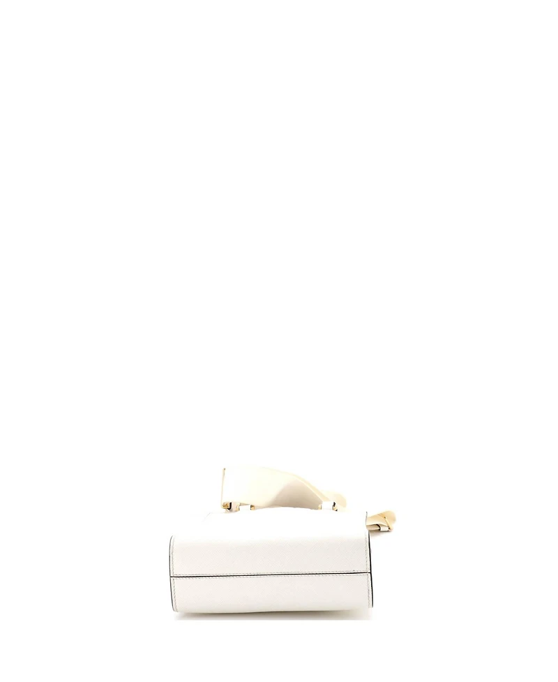 Pre-Owned Prada Small Lux Embossed Logo Tote Saffiano Leather