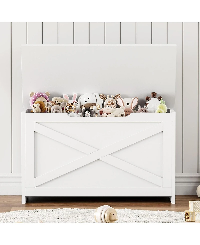 gaomon Wooden Storage Chest, Safety Hinge, Easy Assembly, Large Toy Bench, Entryway, Living Room