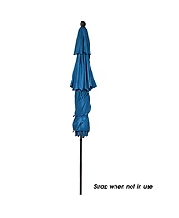 Gymax 10ft 3 Tier Patio Market Umbrella Aluminum Shade Shelter Double Vented Turquoise