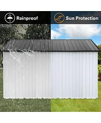 Mondawe Metal Garden Sheds 10ft x 12ft Outdoor Storage Sheds 48 sq. ft. Utility Tool House For Patio Backyard