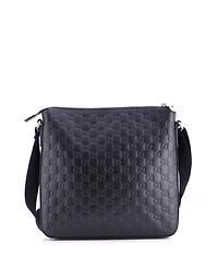 Pre-Owned Gucci Medium Signature Zip Messenger Bag Guccissima Leather