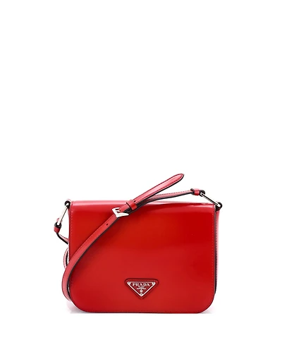Pre-Owned Prada Small Full Flap Shoulder Bag Spazzolato Leather