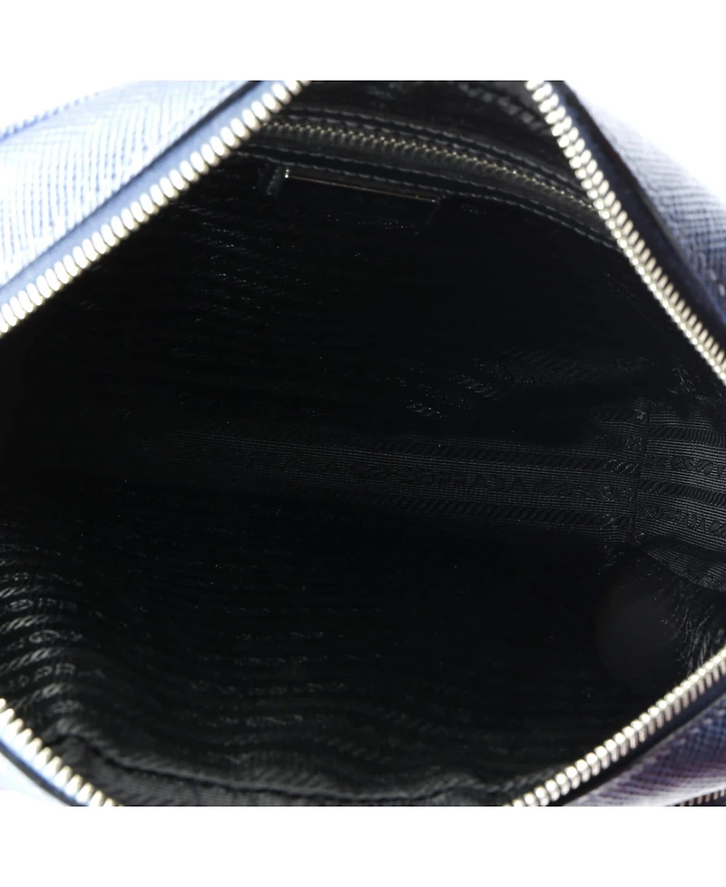 Pre-Owned Prada Small Triangle Logo Messenger Bag Embossed Saffiano Leather