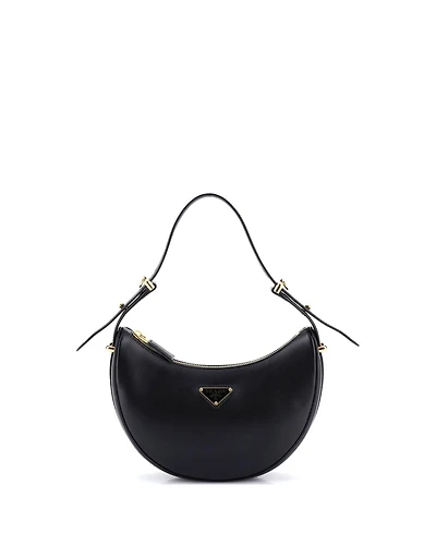 Pre-Owned Prada Small Arque Half Moon Hobo Leather