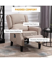 Boyel Living Vibration Massage Recliner Chair with Heat Linen Fabric Push Back Room Sofa
