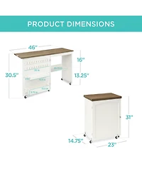 Best Choice Products Sewing Machine Table & Desk w/ Craft Storage and Trays