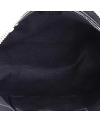 Pre-Owned Gucci Medium Web Strap Front Zip Messenger Bag Gg Coated Canvas