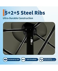 gaomon 15 ft Rectangular Patio Umbrella with Base, Crank Handle, Uv Protection, Large Outdoor Market Umbrella for Deck & Pool