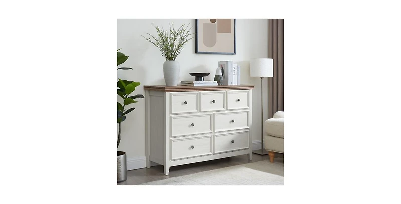 Flynama Rustic 3 Drawer Dresser Oak Finish Sturdy Construction for Bedroom Living Room Storage