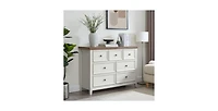 Flynama Rustic 3 Drawer Dresser Oak Finish Sturdy Construction for Bedroom Living Room Storage