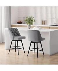 gaomon Swivel Bar Stools with Backs,26" Counter Height Bar Stools Set of 2,Modern Kitchen Island Chairs for Kitchen Island,Home